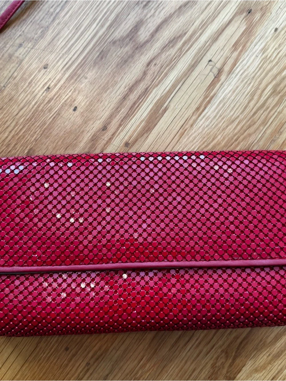 Vintage Whiting & Davis Red Mesh Crossbody Clutch – Women's Evening Bag, EUC
